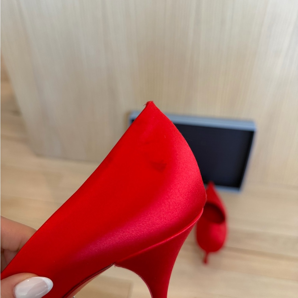 Prada Women's Red Satin Pumps - Picture 9 of 10